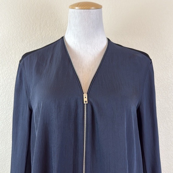 Rag & Bone Navy Blue Zipper Front Vanessa Blouse Size Small - Picture 3 of 11